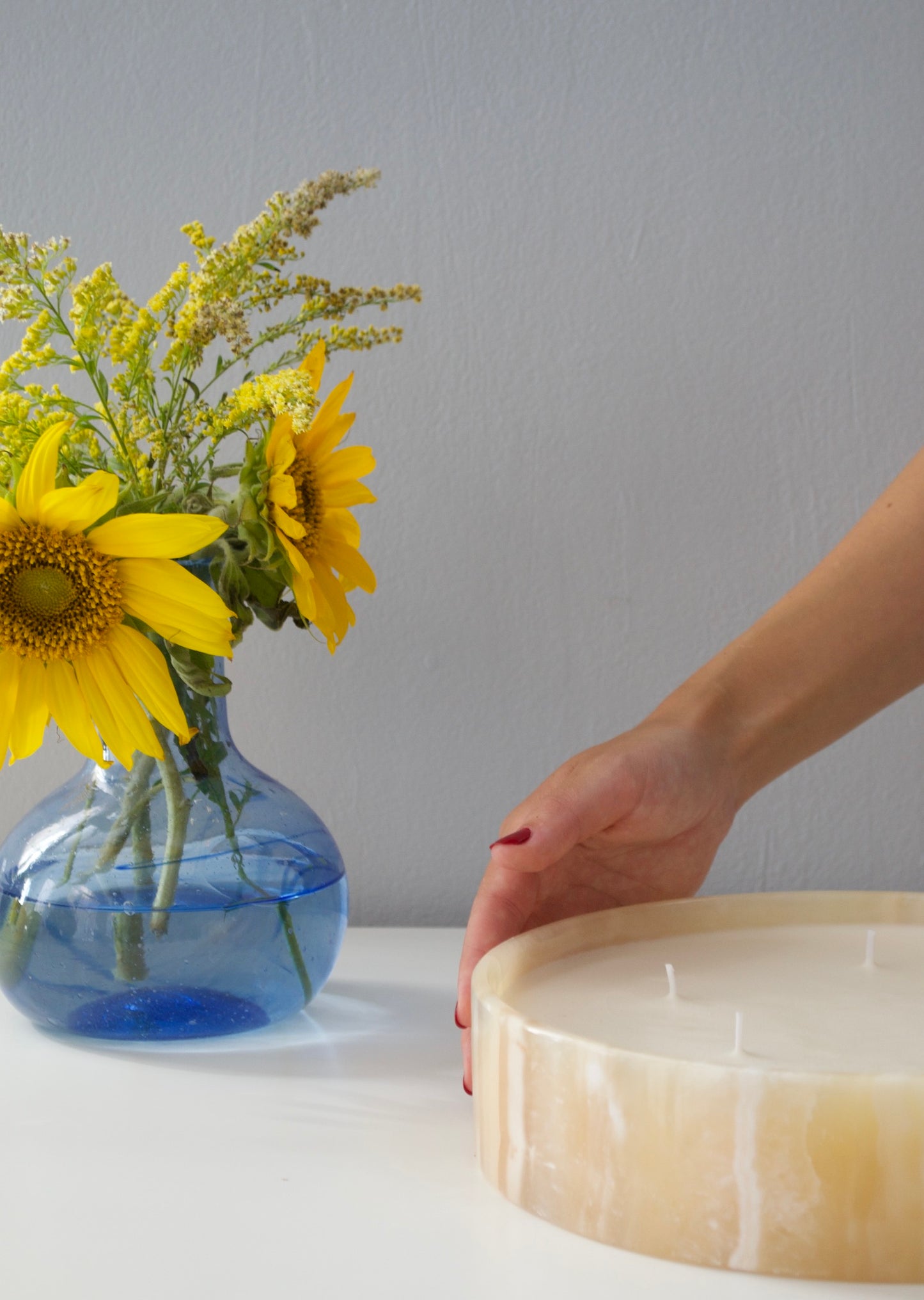 Majestic Alabaster Candle Plate