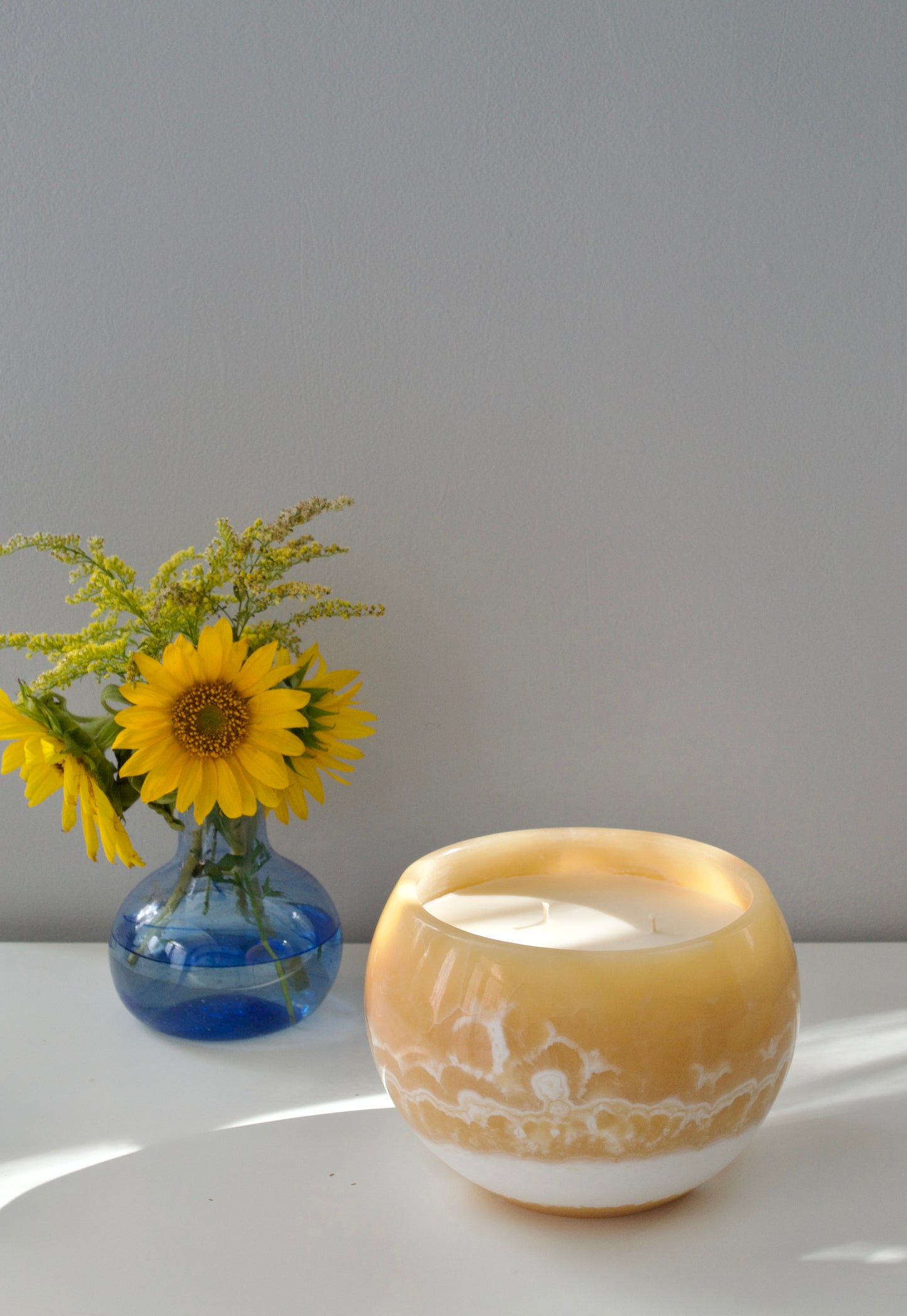 Majestic Alabaster Candle Bowl