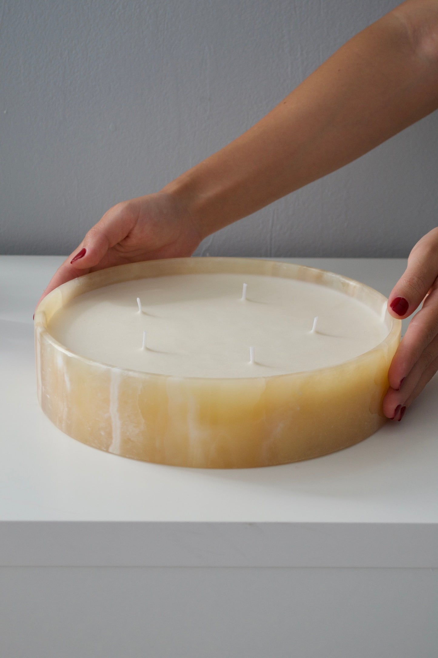 Majestic Alabaster Candle Plate