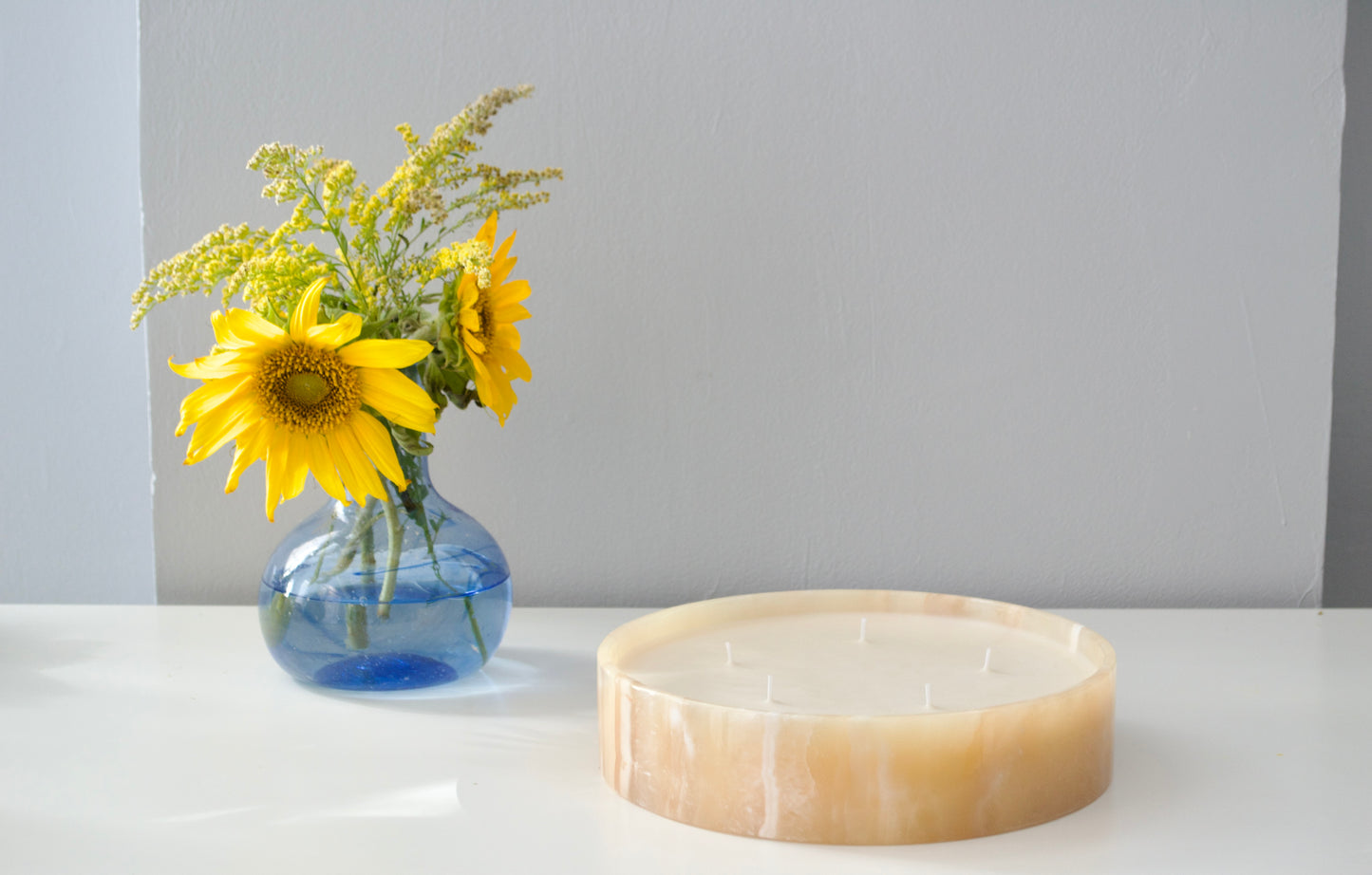 Majestic Alabaster Candle Plate